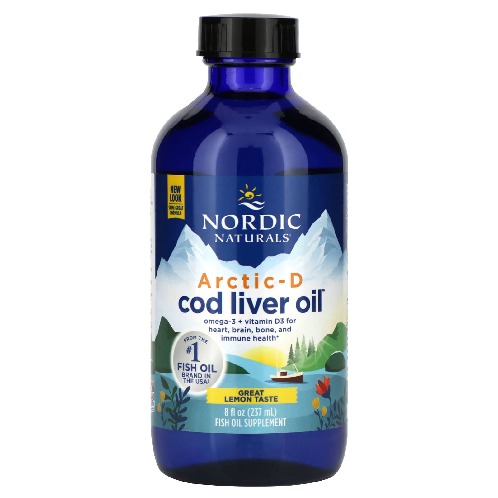 Nordic Naturals, Arctic-D Cod Liver Oil, Lemon, 8 fl oz (237 ml) UPC 768990587832 | HiLife Vitamins